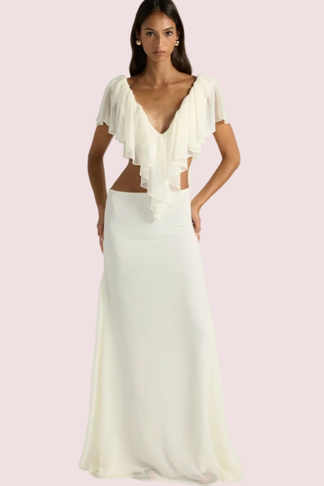 Ance Gria Clover Top and Skirt Set Ivory SIze 8