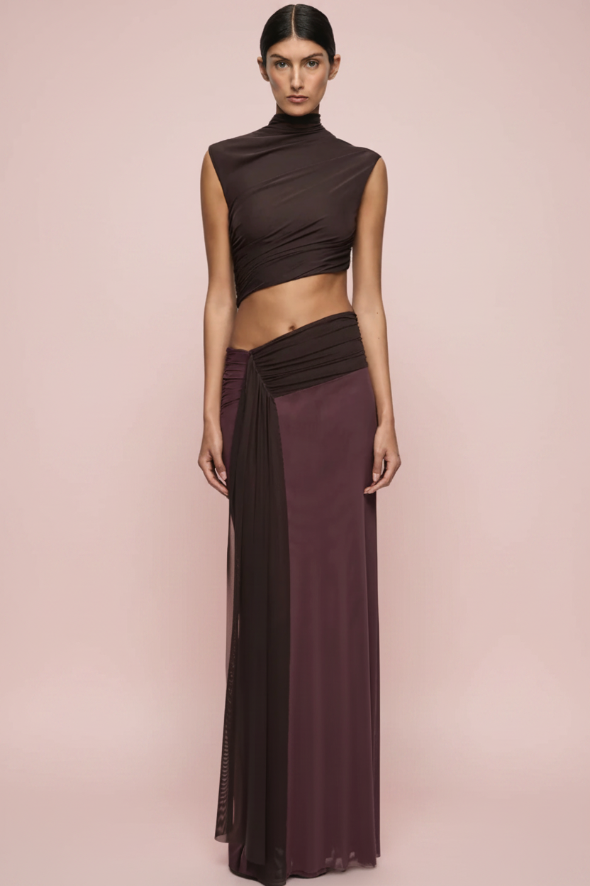 Bec & Bridge Conni Maxi Dress Brown Aubergine (8)