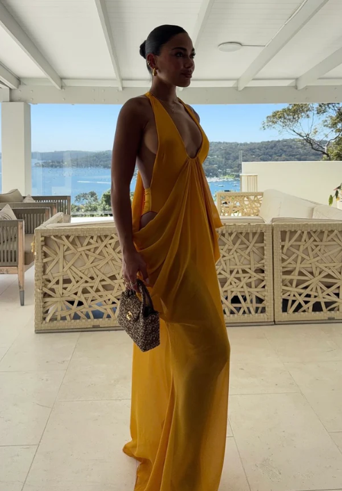 Atoir Mina Maxi Dress Yellow Size 8