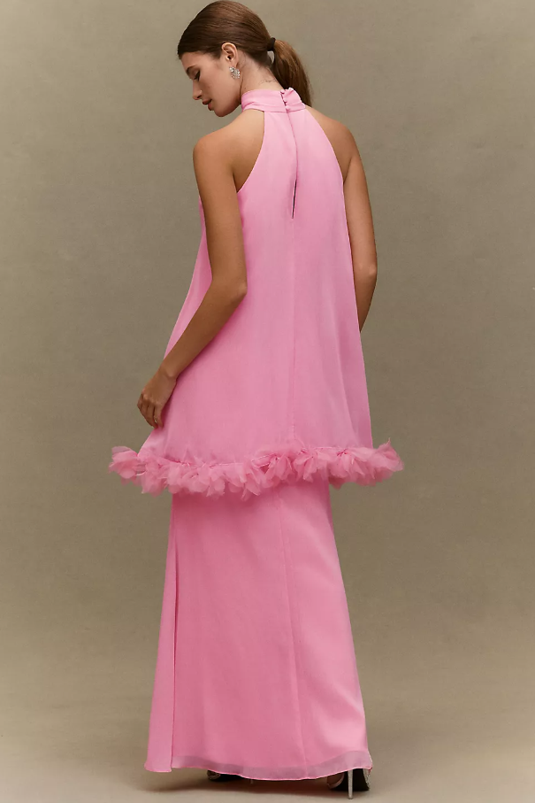 Elliatt Poppy Cape Gown Pink Size 8,10