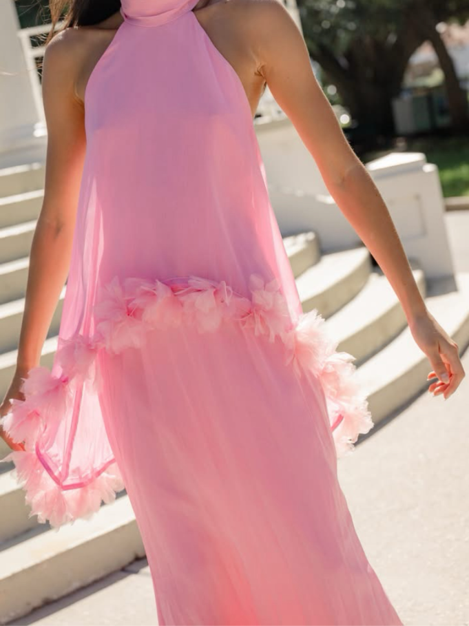 Elliatt Poppy Cape Gown Pink Size 8,10