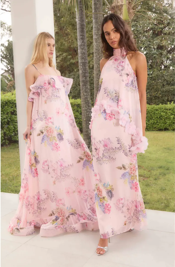 Elliatt Millie Tiered Gown Pink Size 10