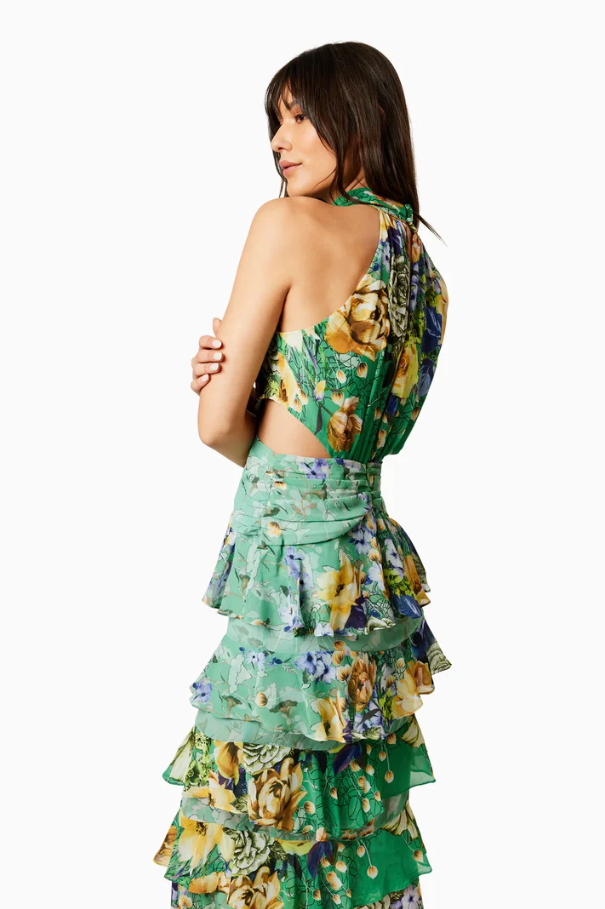 Elliatt Gardenia Halter Maxi Green Size 10