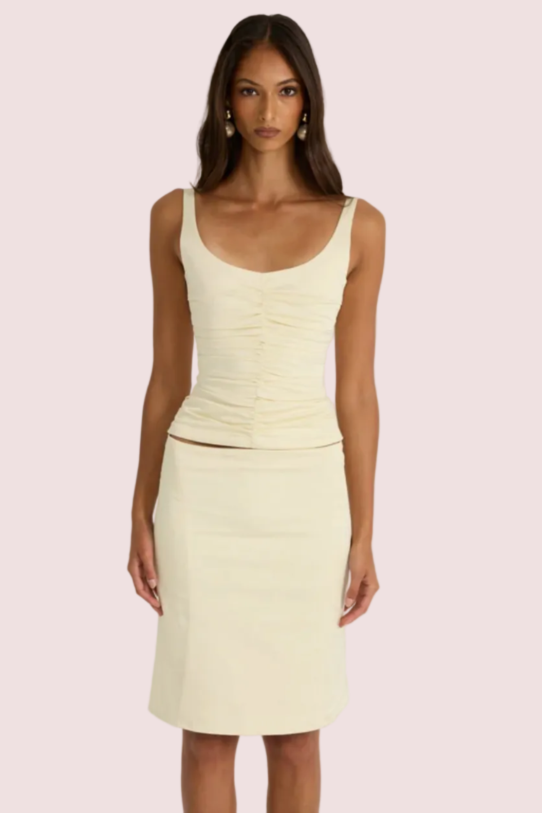 Ance Gria Atlein Set Top Skirt White Ivory Size 8, 10
