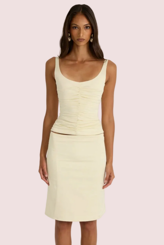 Ance Gria Atlein Set Top Skirt White Ivory Size 8, 10