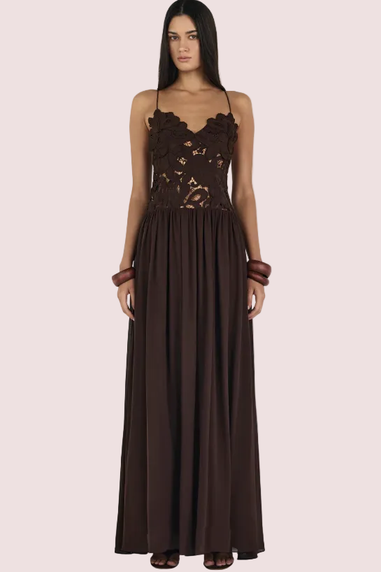 Hansel and Gretel Stephanie Maxi Dress Cedar Brown Size 8