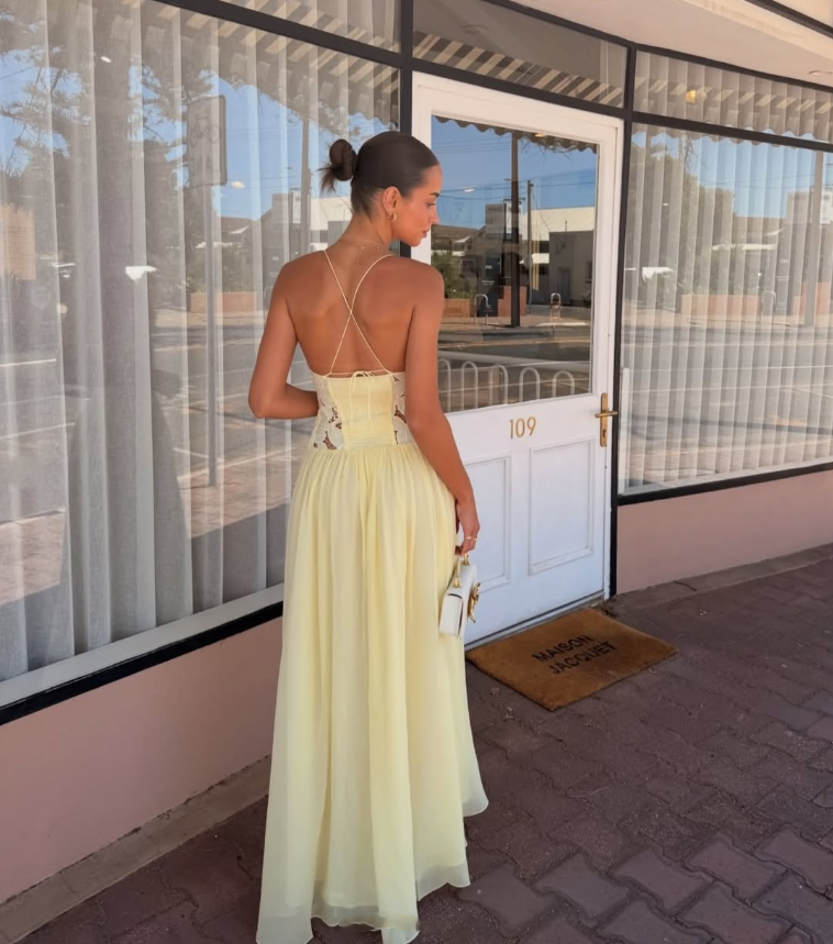 Hansel and Gretel Stephanie Maxi Dress Yellow Size 6,8