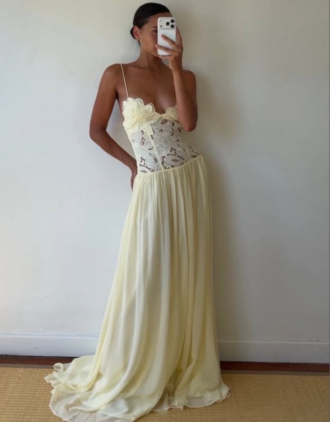 Hansel and Gretel Stephanie Maxi Dress Yellow Size 6,8