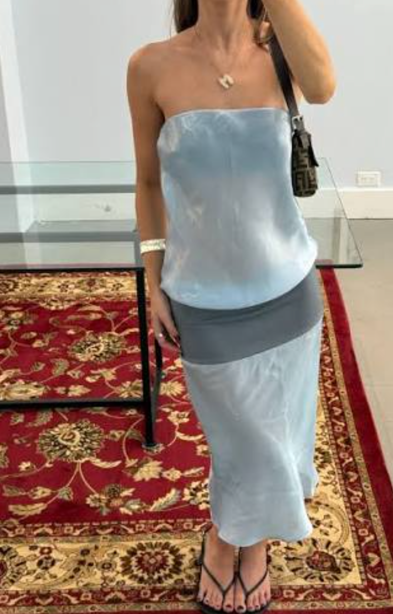 Mode Mischief Melt Panel Dress Silver JellyFish Size 10