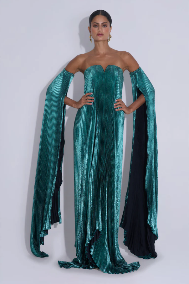 L'idee Black Tie Gown Jewel Shimmer Size 8