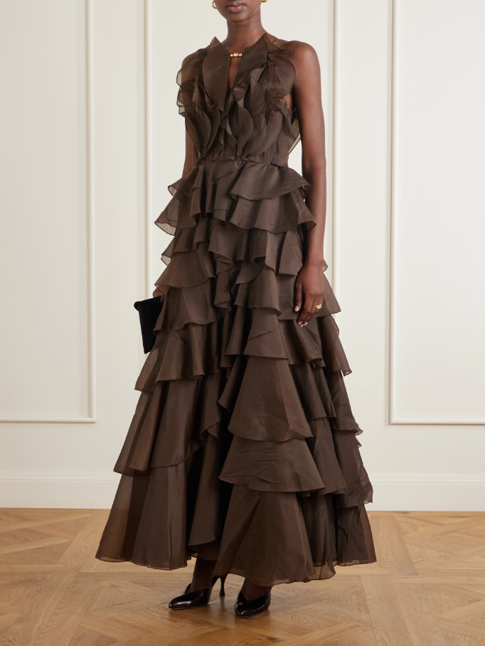 Aje Cleo Gown - Brown Size 10