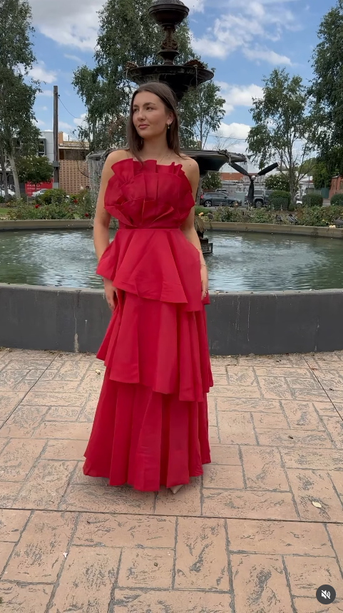 Aje Selestia Gown Scarlett Red Size 12
