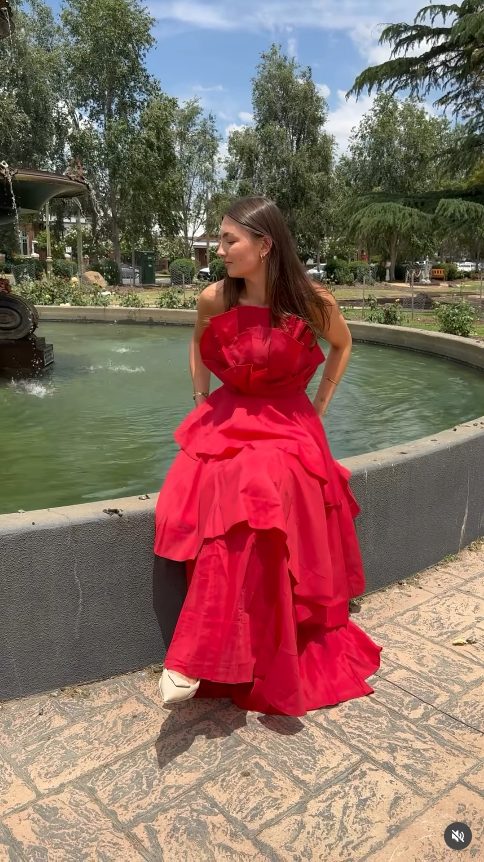 Aje Selestia Gown Scarlett Red Size 12