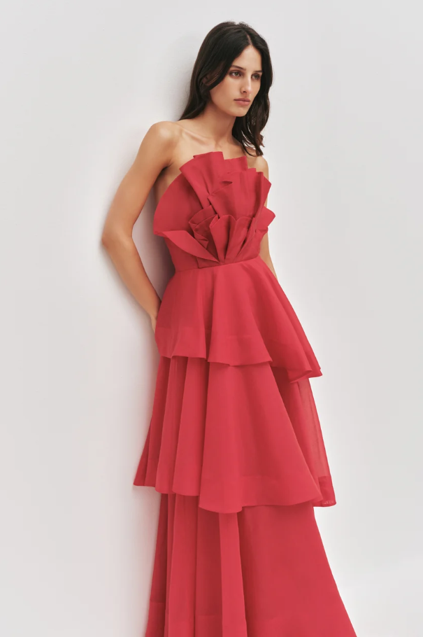 Aje Selestia Gown Scarlett Red Size 12