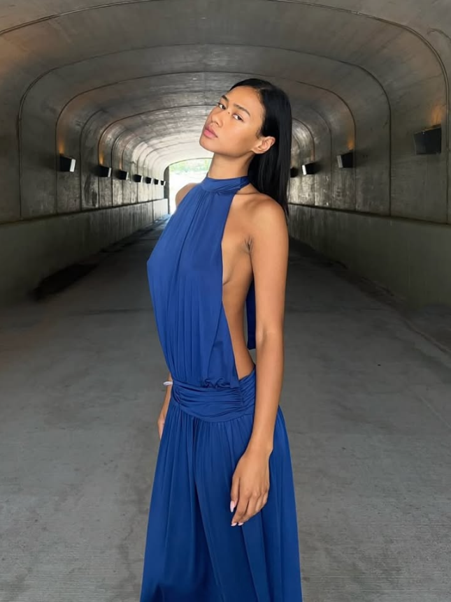 At First Sight Reef Backless Dress Blue Size 6,8