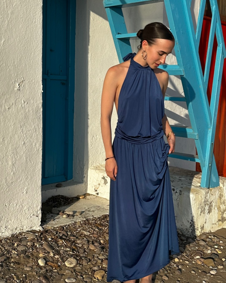 At First Sight Reef Backless Dress Blue Size 6,8