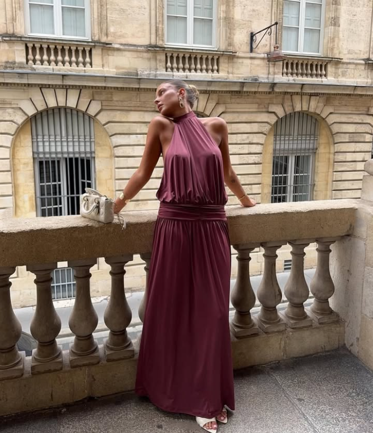 At First Sight Reef Backless Dress Plum Size 6,8