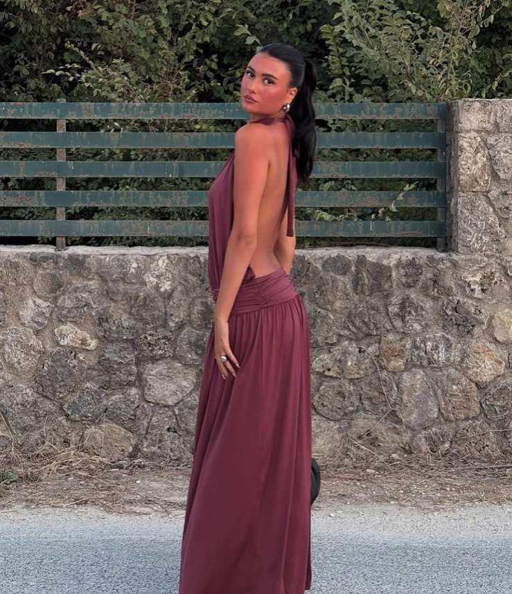 At First Sight Reef Backless Dress Plum Size 6,8
