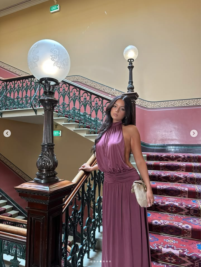 At First Sight Reef Backless Dress Plum Size 6,8