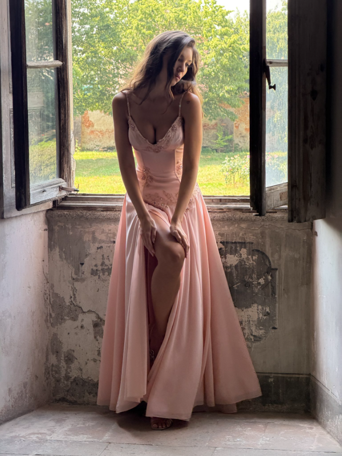 House of CB Saloma Embellished Maxi Dress Blush Size 12