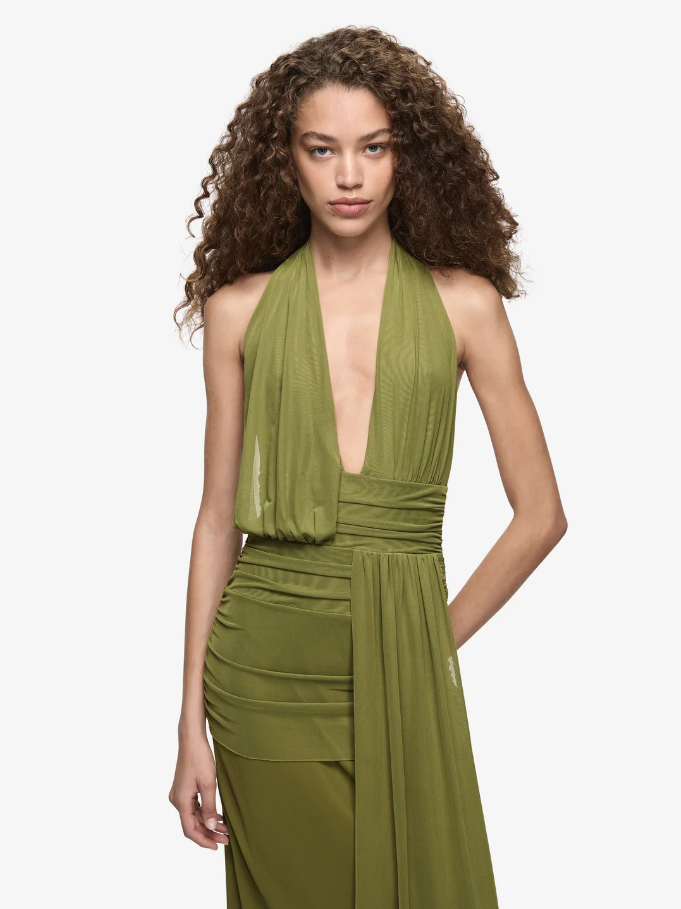 Bec and Bridge Cassis Drape Maxi Fern Green Size 8
