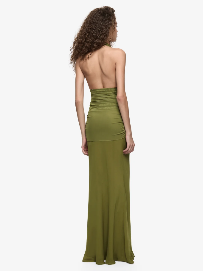 Bec and Bridge Cassis Drape Maxi Fern Green Size 8