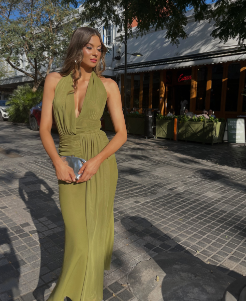 Bec and Bridge Cassis Drape Maxi Fern Green Size 8