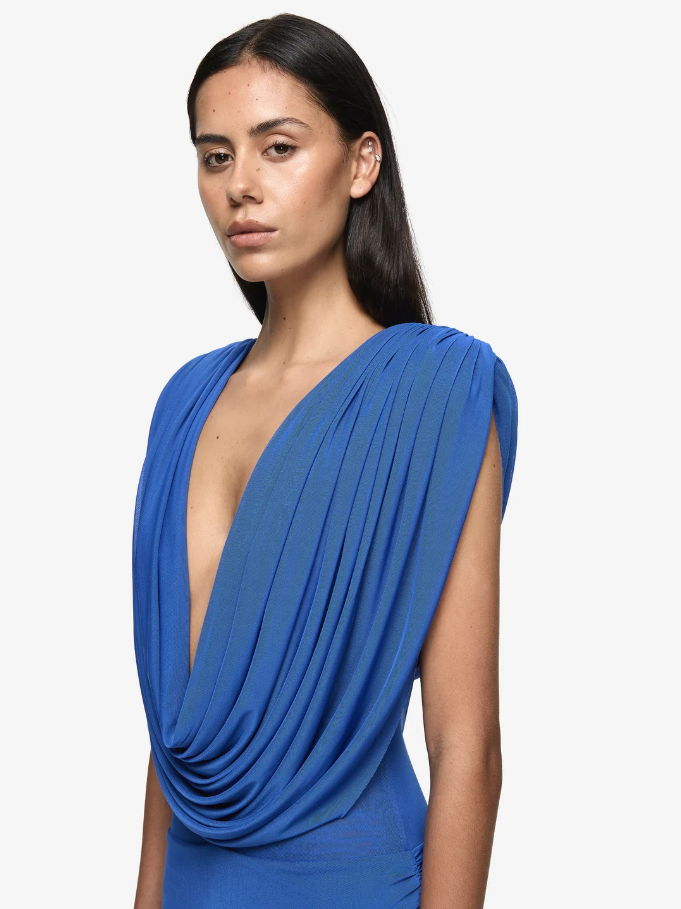 Bec and Bridge Arianna Cowl Mini Dress Cobalt Blue Size 10