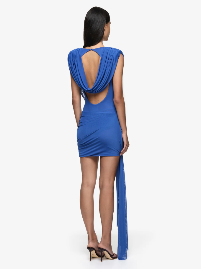 Bec and Bridge Arianna Cowl Mini Dress Cobalt Blue Size 10