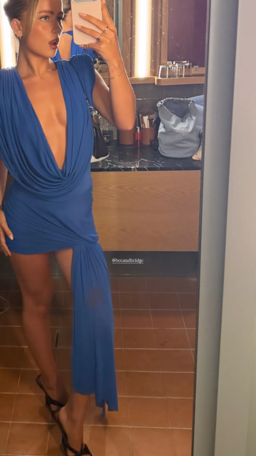 Bec and Bridge Arianna Cowl Mini Dress Cobalt Blue Size 10