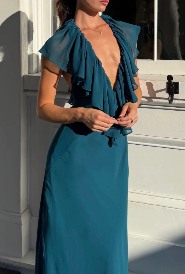Ance Gria Clover Dress Teal Green Size 6