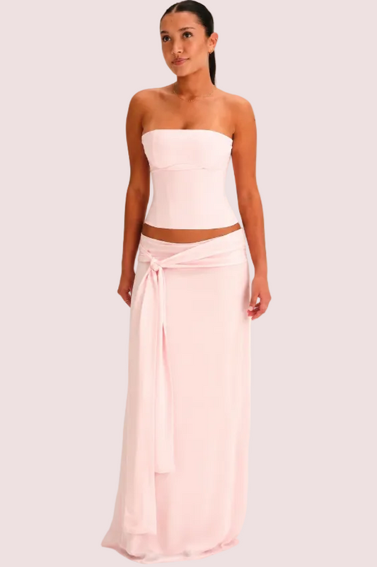 Sabelle Charlotte Bustier Top Skirt Set Pink Size 8