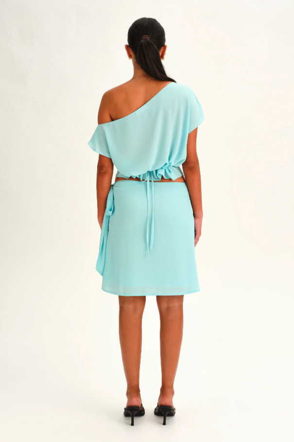 Sabelle Amelia Slouch Top Skirt Set Aqua Size 10