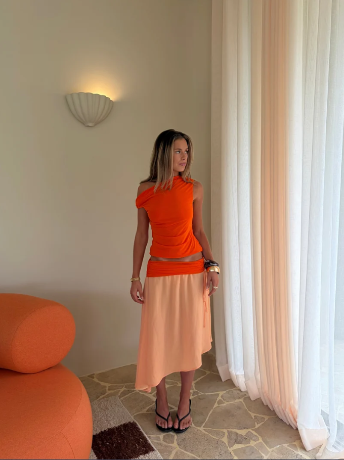 Desero Jacare Provence Top Skirt Set Size 8