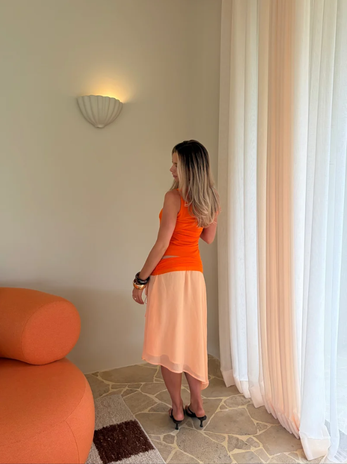 Desero Jacare Provence Top Skirt Set Size 8