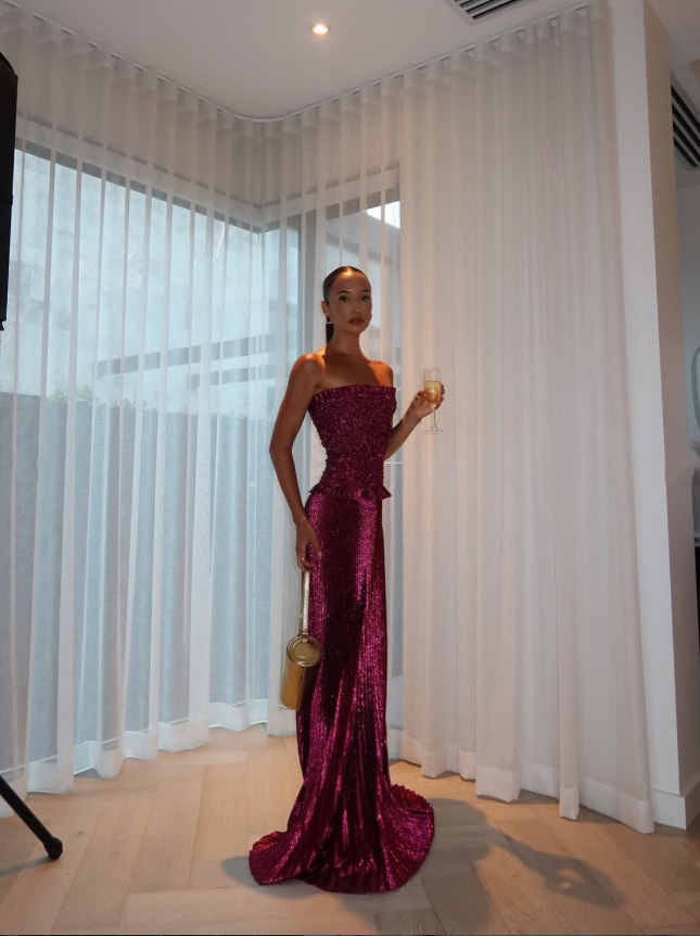 L'idee Maya Gown Wine Size 8,10