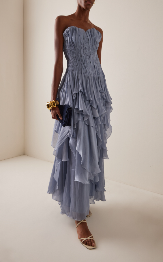 Aje Gleam Gown Metallic Blue Size 10