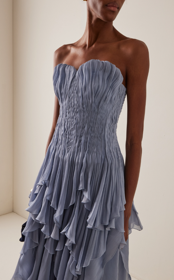 Aje Gleam Gown Metallic Blue Size 10