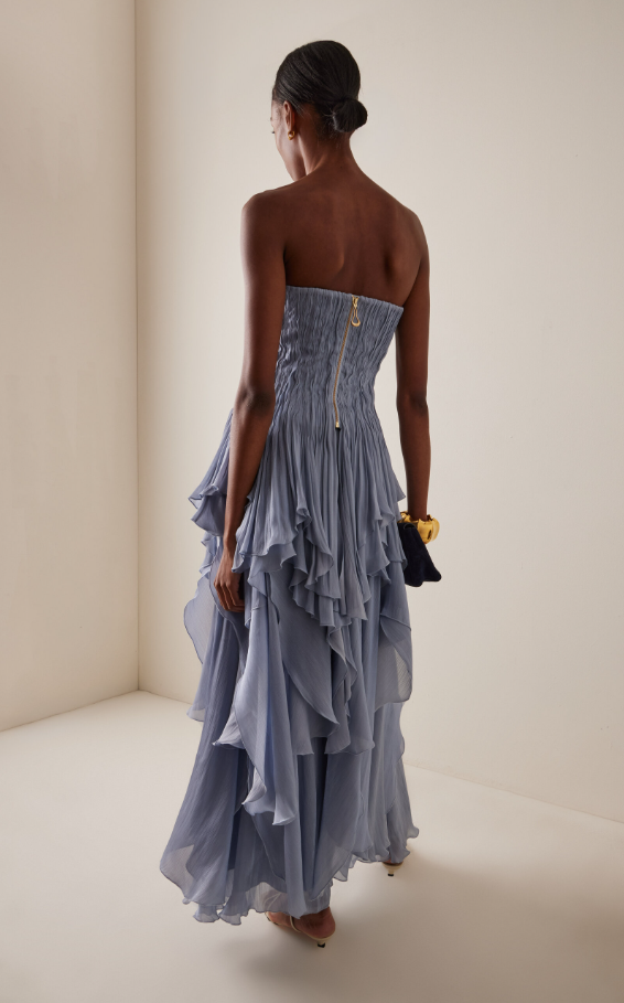Aje Gleam Gown Metallic Blue Size 10