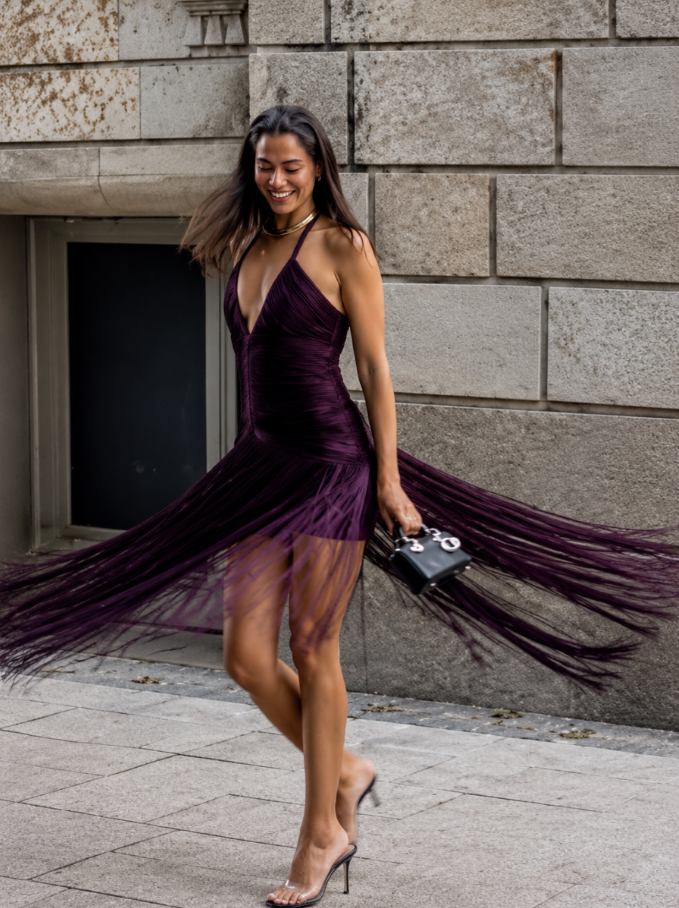Meshki Tiffany Dress Plum Size 10