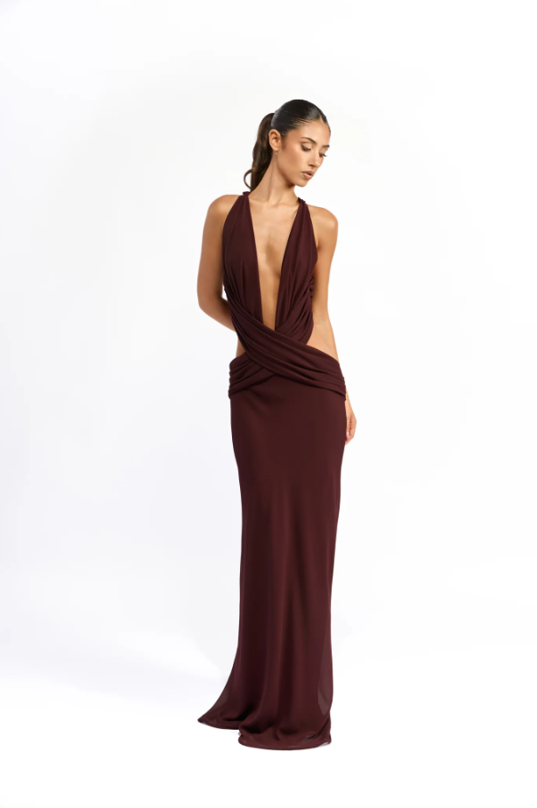 Mim and Bell Yvette Dress Brown Size 8