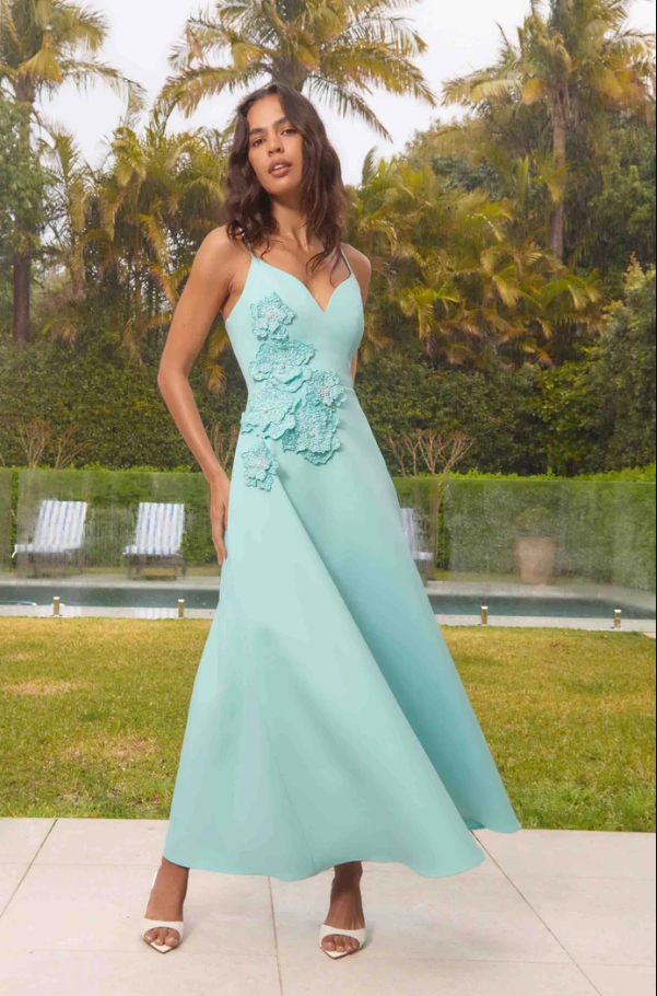 Elliatt Stell A Line Gown - Aqua Blue Size 10