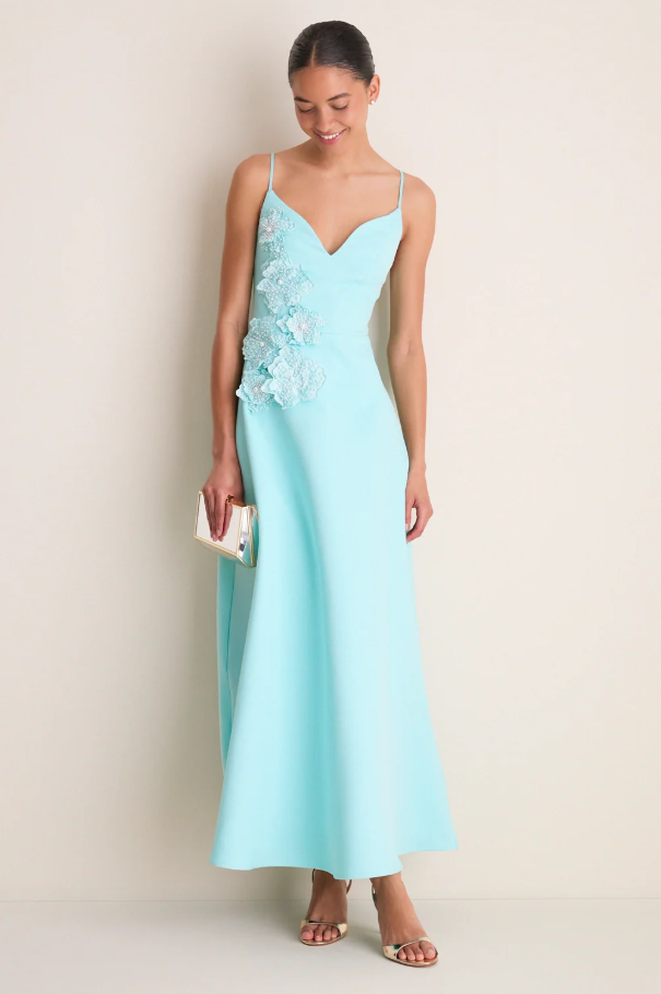 Elliatt Stell A Line Gown - Aqua Blue Size 10