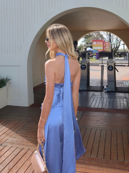 Elliatt Posela Halter Midi Blue Size 10,12,14
