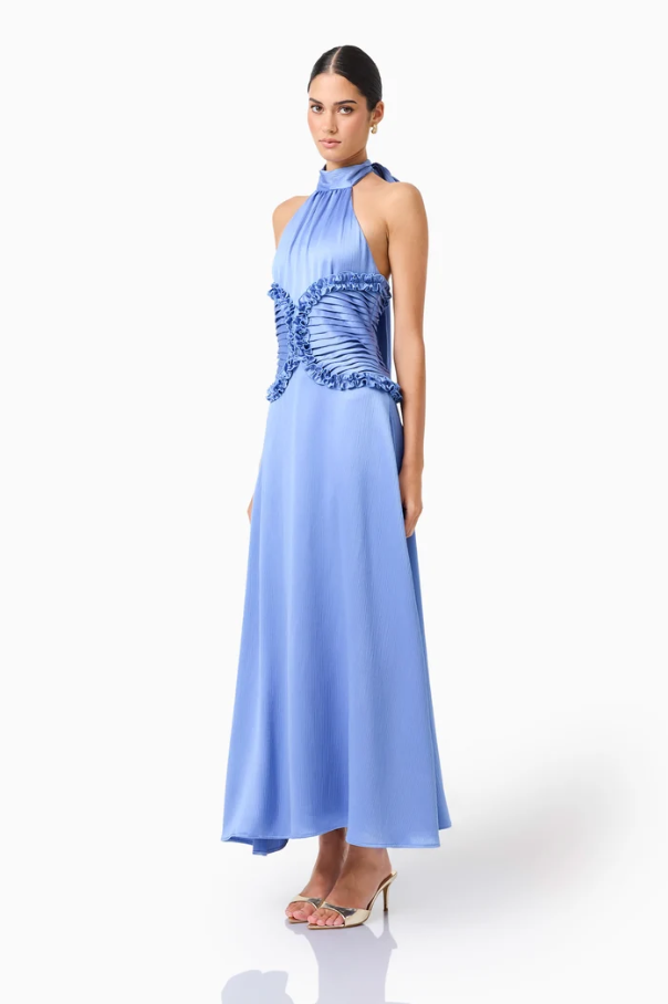 Elliatt Posela Halter Midi Blue Size 10,12,14
