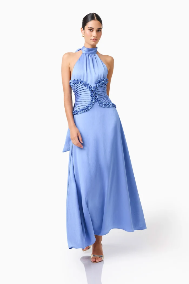 Elliatt Posela Halter Midi Blue Size 10,12,14