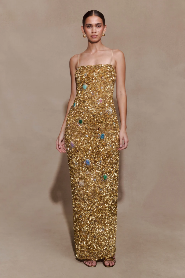 Meshki Porter Gold Dress Size 8