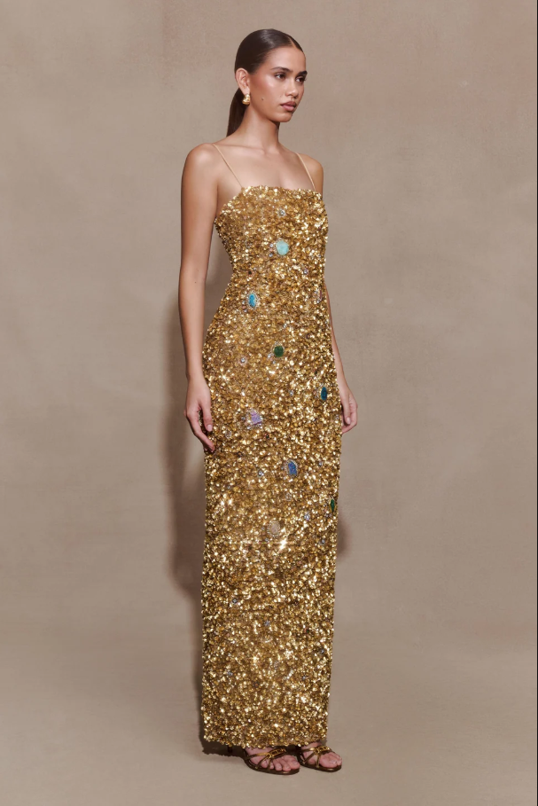 Meshki Porter Gold Dress Size 8