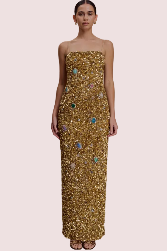 Meshki Porter Gold Dress Size 8