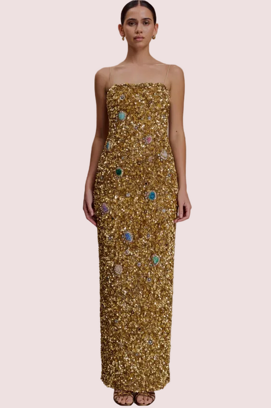 Meshki Porter Gold Dress Size 8